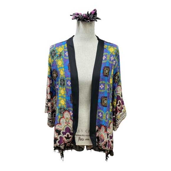 Flying Tomato Boho Fringe Kimono - Picture 1 of 12